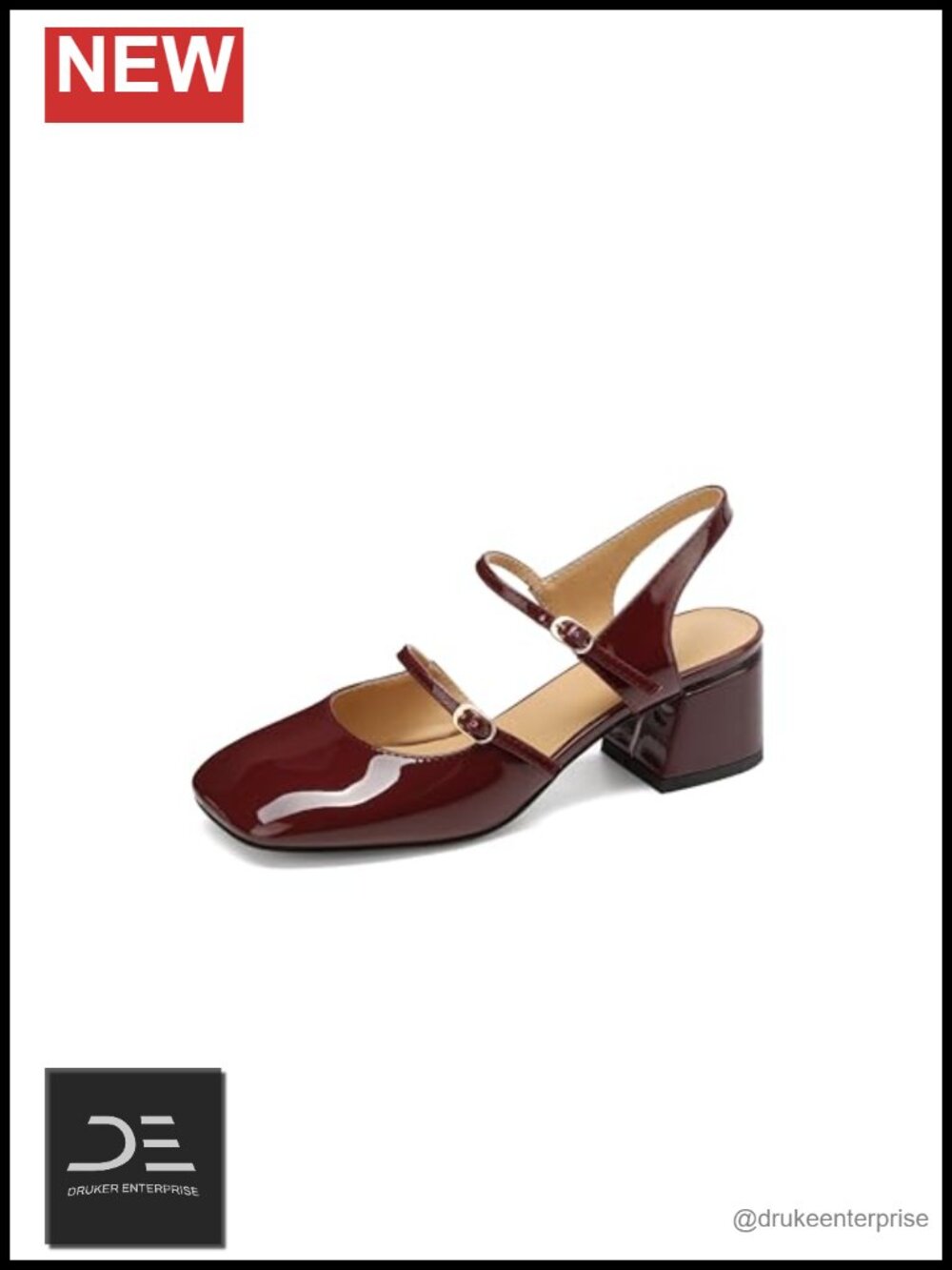 Women's Mary Jane Low Chunky Heels Dress Shoes Slingback Square Toe Pumps